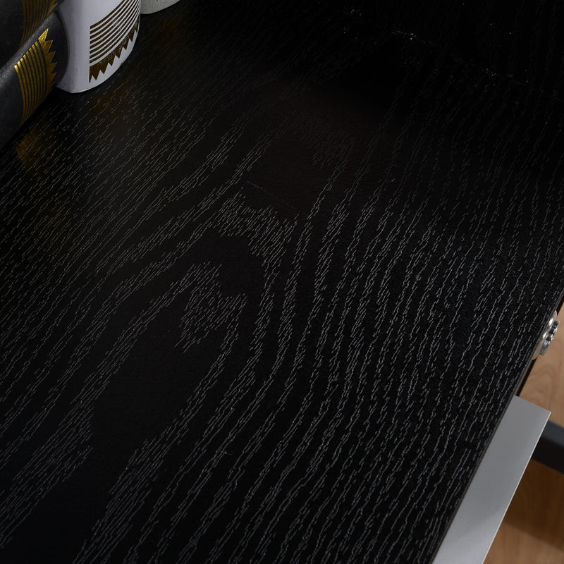 Cassettiera Portadocumenti 39,2x40x65,4 cm Cassetti con Chiavi di Sicurezza e 5 Ruote in MDF Nero  