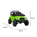 Macchina Elettrica per Bambini Licenza Jeep Wrangler Rubicon 12V con Sedili in Pelle e Telecomando Verde 