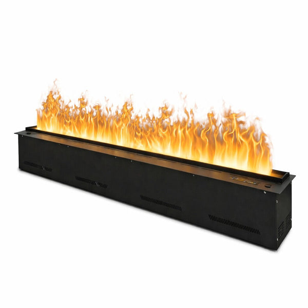 prezzo Camino Elettrico a Vapore Acqueo con Fiamme 3D con Bruciatore a Incasso 150x21,5x24 cm DFVAPO150 Pannello Digitale e Fiamme Multicolor in Acciaio e Alluminio Nero