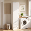 Armadio 40x52x170 cm Con Asta Appendiabiti e Cassetto Porta Abiti in Melamina Bianco      