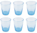 Set 6 Bicchieri Ø9x10 cm in Vetro Soffiato Villa d'Este Home Tivoli Cancun Azzurri