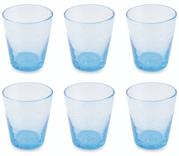Set 6 Gläser Ø9x10 cm aus mundgeblasenem Glas Villa d'Este Home Tivoli Cancun Azzurri sconto