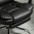 Sedia Poltrona da Ufficio Presidenziale 64.5x69x109-117 cm in Similpelle Nero