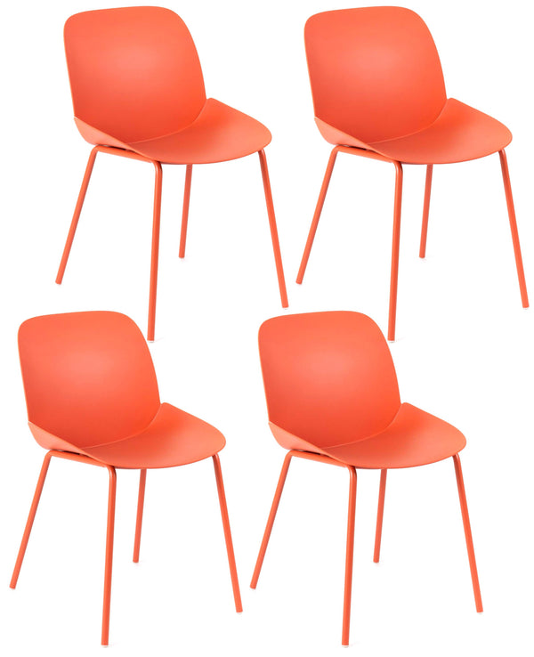 Set 4 Sedie 55x46xH79 cm in Polipropilene Eva Ruggine online
