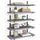 Set 5 Mensole da Parete 40x12x1,5 cm Scaffali da Muro con Staffe in Metallo Grigio