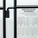 Recinzione Esterna a 4 Pannelli 348x110 cm con 8 Picchetti In Acciaio Nero  