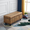 Cassapanca Contenitore Ecopelle Divano Panca Pouf Contenitore 80x43 cm Mostarda