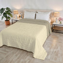 Trapuntino Estivo Double Face Effetto Water Washed in Poliestere Crema e Sabbia Varie Misure