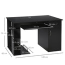 Scrivania da Ufficio Porta PC 120x60x74 cm con Mensole Ripiano Tastiera  Nera