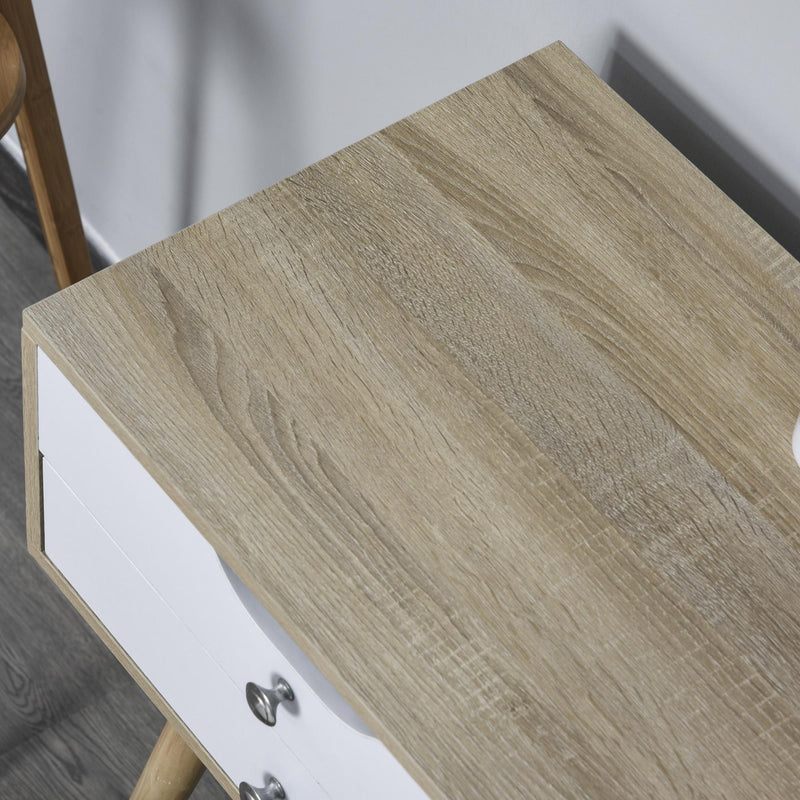 Consolle Trucco 105x45x123 cm con Specchio 4 Cassetti e Sgabello 