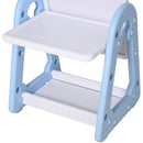 Lavagna Magnetica per Bambini con Sedia Numeri Lettere  Bianca e Blu