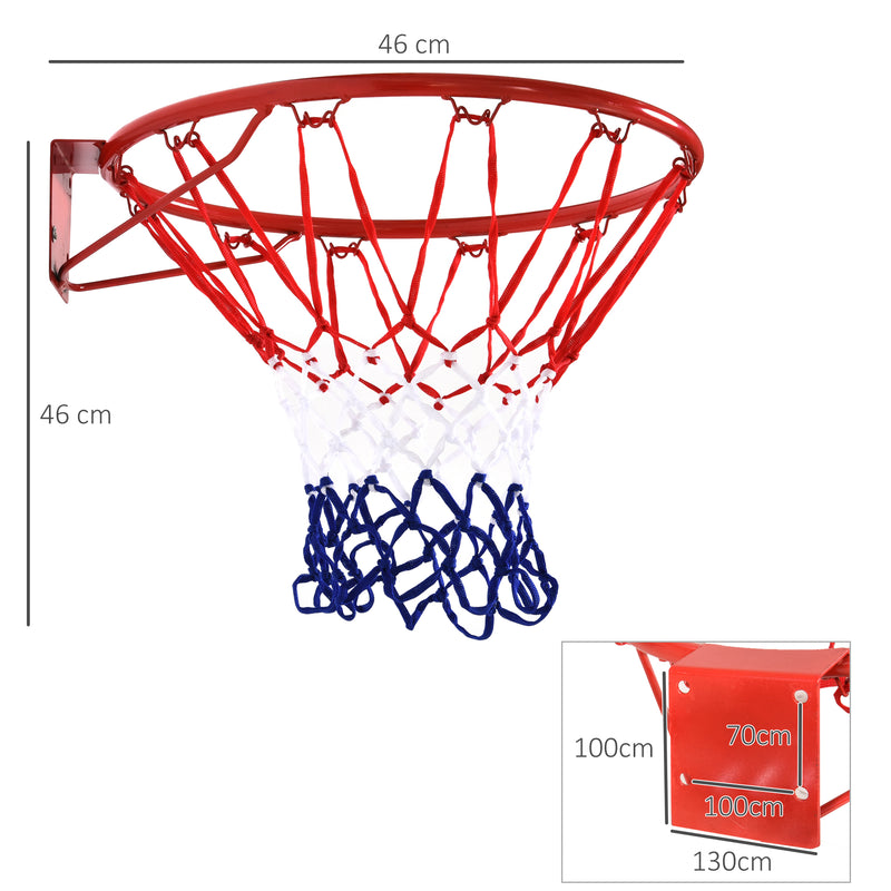 Canestro da Basket con Rete Ø46 cm in Metallo 