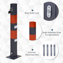 Barriera Dissuasore di Parcheggio Sosta H66 cm in Acciaio  Grigio e Rosso