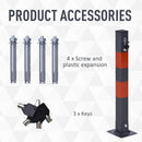 Barriera Dissuasore di Parcheggio Sosta H66 cm in Acciaio  Grigio e Rosso