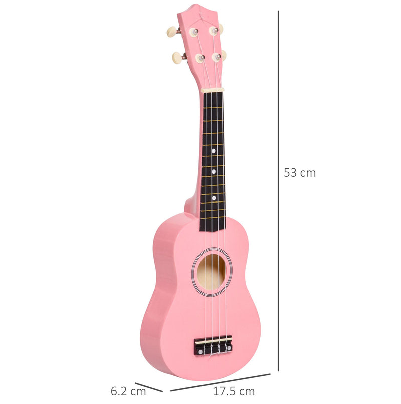 Ukulele Soprano in Legno con Accessori  Rosa