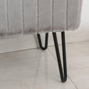 Panca Imbottita 50x35x43,5 cm in Metallo e Peluche  Grigia