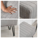 Panca Imbottita 50x35x43,5 cm in Metallo e Peluche  Grigia