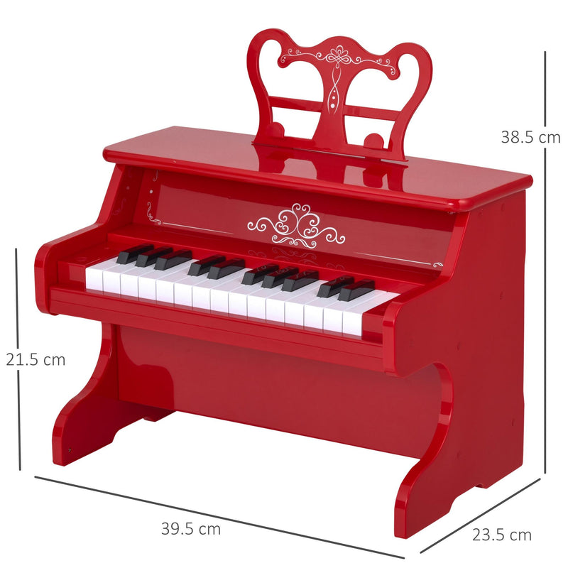 Mini Pianoforte Giocattolo per Bambini 25 Tasti in ABS  Rosso