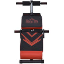 Panca Fitness per Addominali Inclinata Multifunzione Regolabile  Nera e Rossa