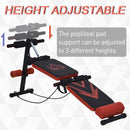 Panca Fitness per Addominali Inclinata Multifunzione Regolabile  Nera e Rossa