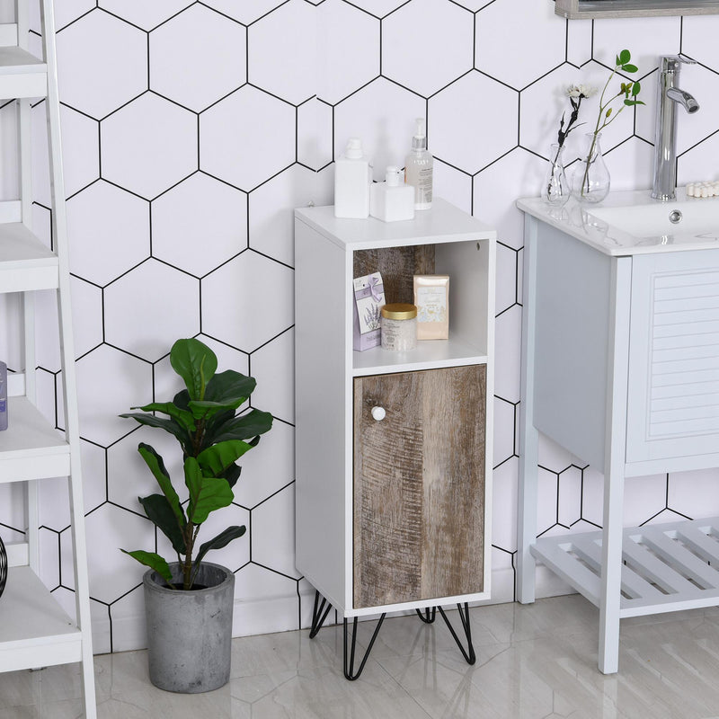 Mobiletto da Bagno 31,5x30x91,5 cm in Legno  Bianco