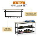 Appendiabiti Panchina per Ingresso con Scarpiera in Legno e Metallo  Nero