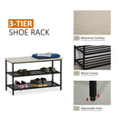 Appendiabiti Panchina per Ingresso con Scarpiera in Legno e Metallo  Nero