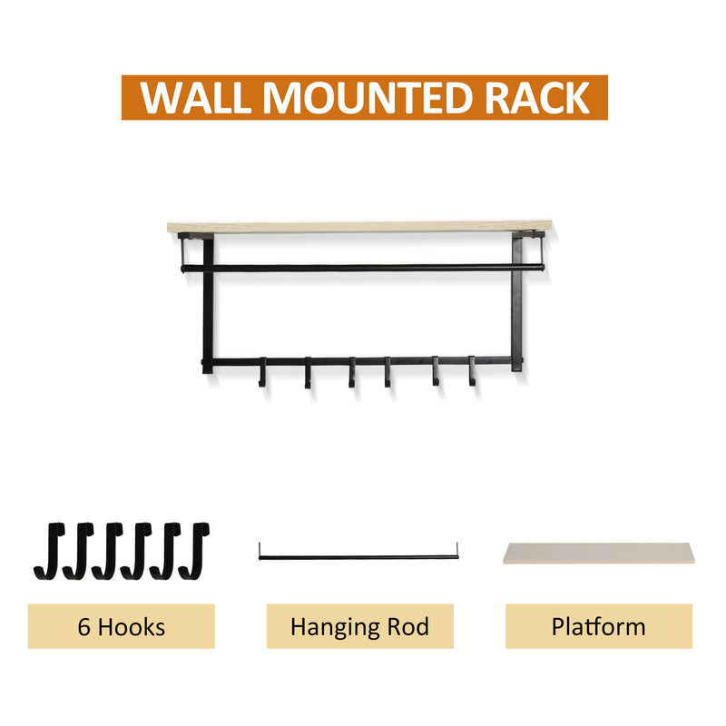 Appendiabiti Panchina per Ingresso con Scarpiera in Legno e Metallo  Nero