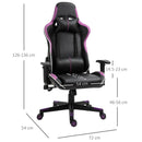 Sedia da Gaming Ergonomica 72x54x126-136 cm in PVC  Nera e Viola