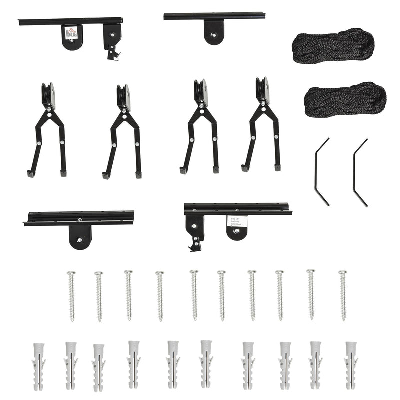 Supporto per Bici Paranco da Soffitto Max 20 Kg in Acciaio  Nero