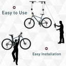 Supporto per Bici Paranco da Soffitto Max 20 Kg in Acciaio  Nero