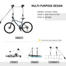 Supporto per Kayak Paranco da Soffitto Max 50 Kg in Acciaio  Nero