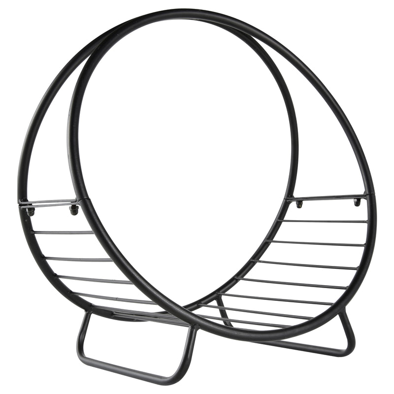 Portalegna per Camino 45x29,5x47 cm in Ferro Battuto  Nero