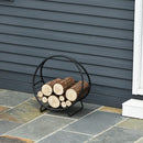 Portalegna per Camino 45x29,5x47 cm in Ferro Battuto  Nero