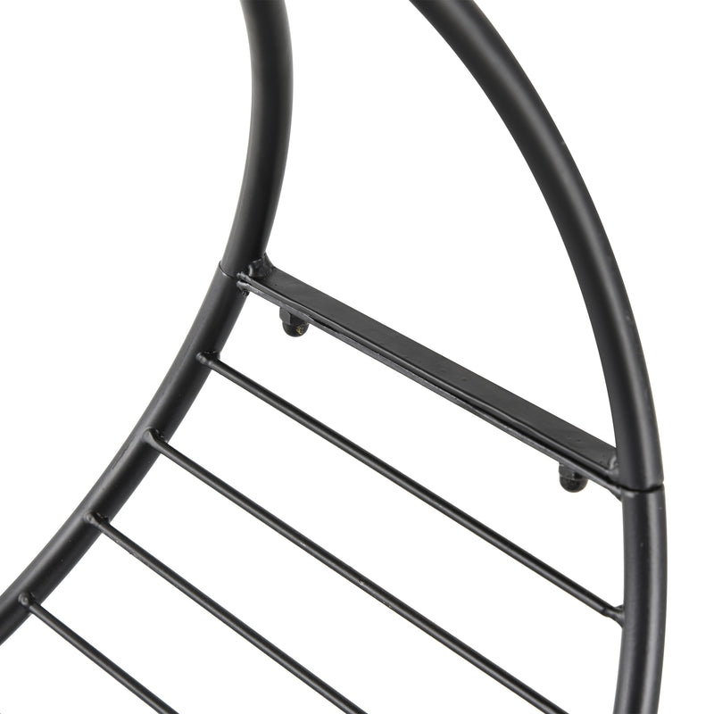 Portalegna per Camino 45x29,5x47 cm in Ferro Battuto  Nero