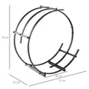 Portalegna per Camino 71x32x73 cm in Ferro Battuto  Nera
