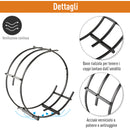 Portalegna per Camino 71x32x73 cm in Ferro Battuto  Nera