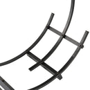 Portalegna per Camino 71x32x73 cm in Ferro Battuto  Nera