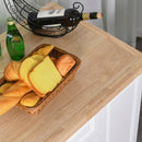 Mobile Madia da Cucina 3 Cassetti 2 Ante con Ruote 116,5x56x91,5 cm in Legno  Bianco