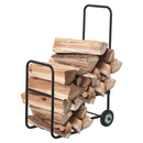 Portalegna per Camino 56x40x90,5 cm con Ruote in Acciaio  Nero
