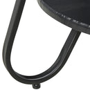 Tavolino Basso 2 Ripiani Ø50x46,5 cm in Metallo e Legno  Nero