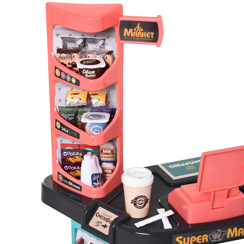 Postazione Supermercato Giocattolo per Bambini con Accessori 