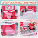 Cucina Giocattolo per Bambini 51x30x73 cm con Utensili  Rosa
