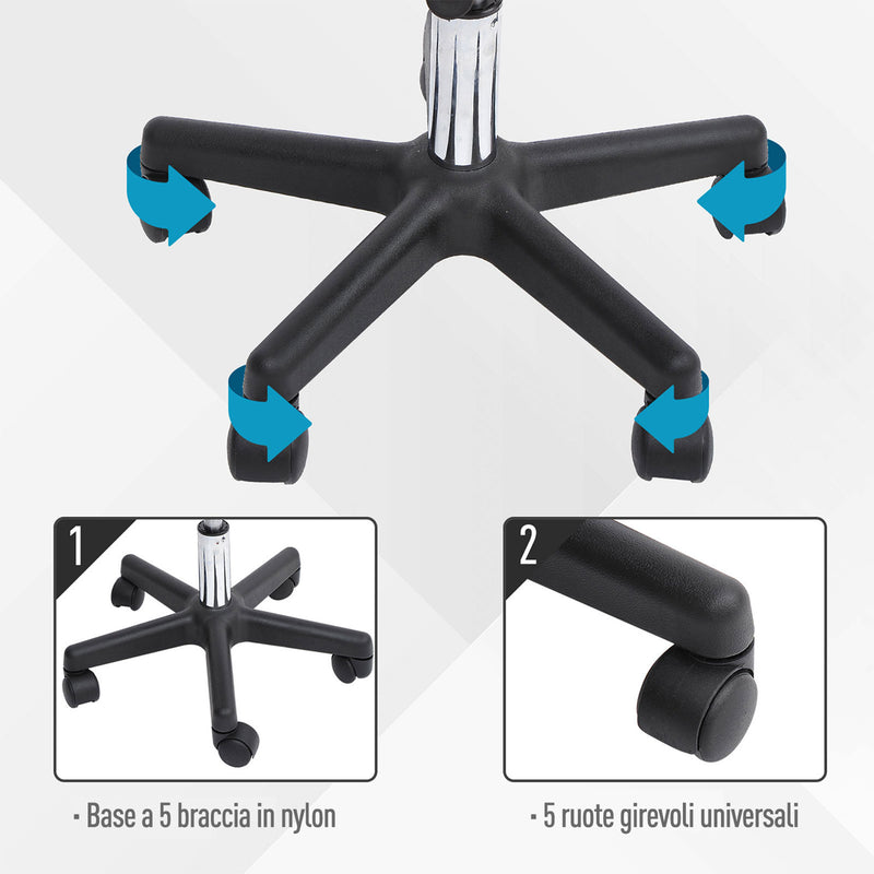 Sgabello per Parrucchieri con Schienale in Similpelle  Bianco