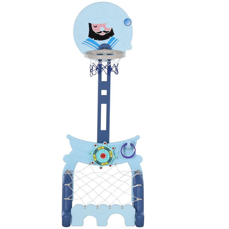 Canestro Golf Calcio Centro Attività 4 in 1 per Bambini 