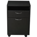 Cassettiera Portadocumenti da Ufficio 2 Cassetti e Ruote 40x35x60 cm in Legno  Nera