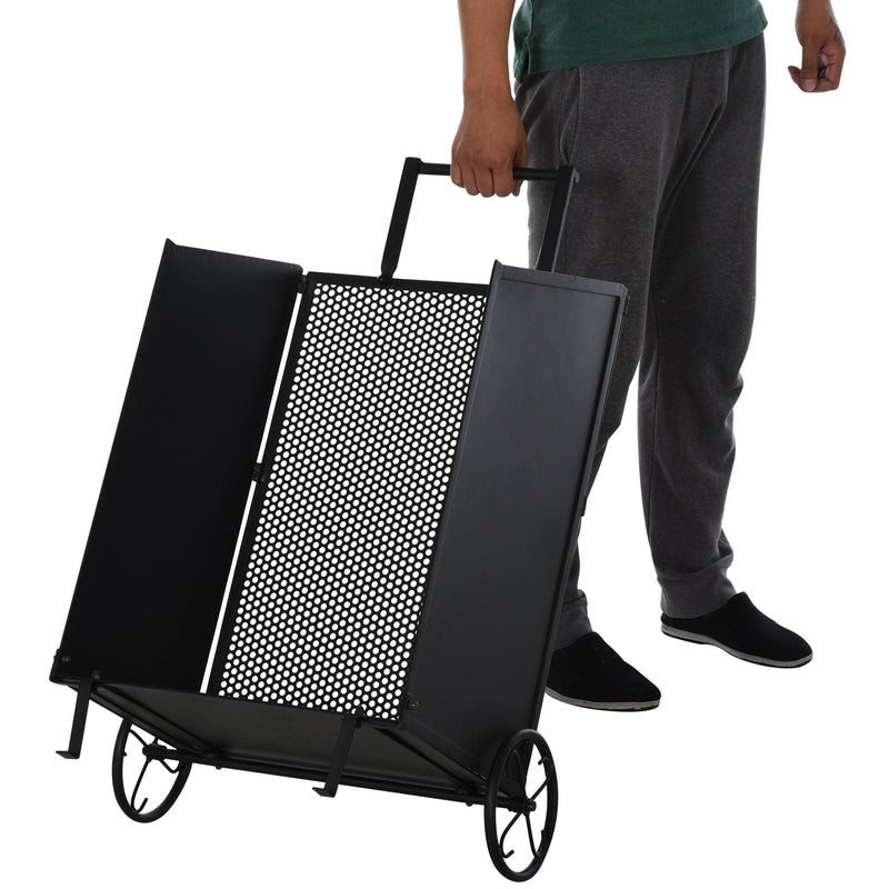 Carrello Portalegna 51,5x45,5x91,5 cm con Ruote in Ferro  Nero