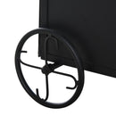 Carrello Portalegna 51,5x45,5x91,5 cm con Ruote in Ferro  Nero