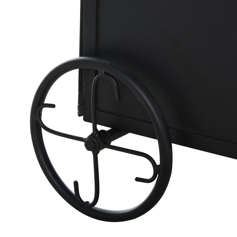 Carrello Portalegna 51,5x45,5x91,5 cm con Ruote in Ferro  Nero