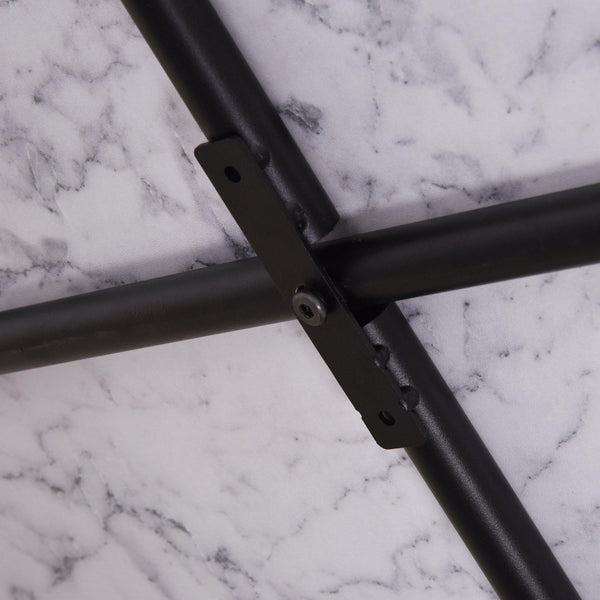 sconto Niedriger Couchtisch Ø80x45,5 cm aus Metall und Holz mit Marmoreffekt